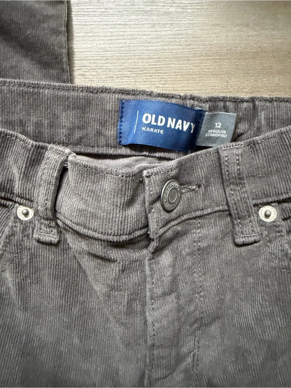 Old Navy Men's Charcoal Corduroy Straight Jeans